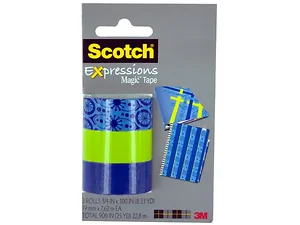 Bulk Buys Scotch Expressions Decorative Tape Set - Blue &