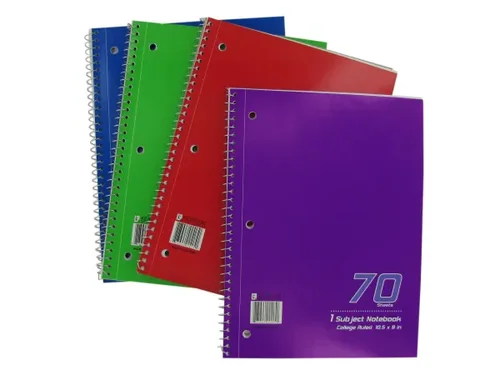 OR106 | Bulk Buys College Ruled Spiral Notebook - 70 Pages,