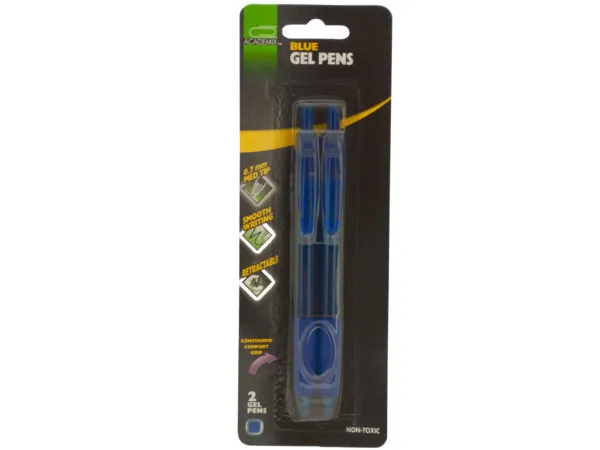 Bulk OP820 Retractable Blue Gel Pens With Comfort Grips