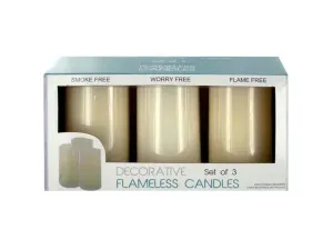 Bulk OS331 Decorative Flameless Vanilla Pillar Candles