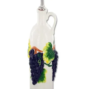 Bulk Buys Elegant Grapes Ceramic Oil Dispenser Bottle