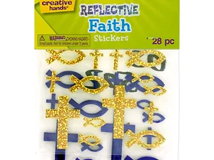 OS502 | Bulk Buys Glittery Faith Stickers - 28 Crosses &