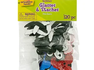 OS507 | Bulk Buys Glitter Foam Mustaches & Glasses Craft