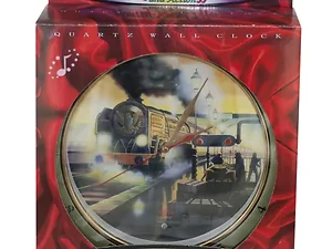 Bulk Buys Classic Train-Themed Light-Up Wall Clock