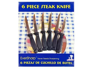 OS698 | Bulk Buys EverSharp 6-Piece Stainless Steel Steak