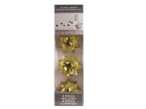 OS719 | Bulk Buys Elegant Gold Tissue Paper Flowers Wall