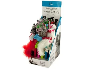 OS892 | Bulk Buys Telescoping Cat Teaser Toy with Assorted