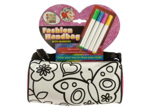 Bulk OT099 Color Your Own Fashion Roll Handbag With Markers