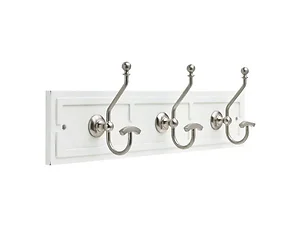 OT140 | Bulk Buys Elegant White & Satin Nickel Hook Rail