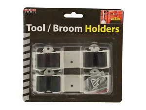 Sterling Wall Mount Tool and Broom Holder Set - 2 Pieces