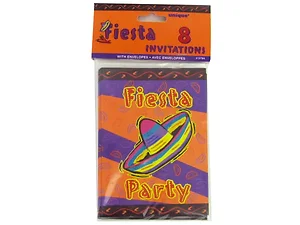 PA010 | Bulk Buys Colorful Fiesta Invitations - Pack of 8