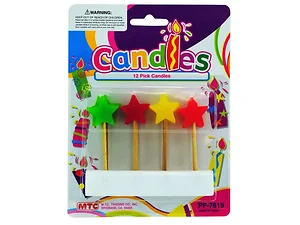 PA231 | Bulk Buys Colorful Star Candles for Celebrations