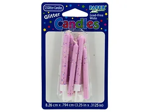 Bulk Buys Colorful Glitter Candles Set for Celebrations -