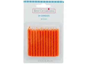 PA282 | Bulk Buys 24-Pack Orange Birthday Cake Candles