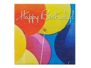 PA294 | Bulk Buys 18 Count Balloon Theme Birthday Napkins