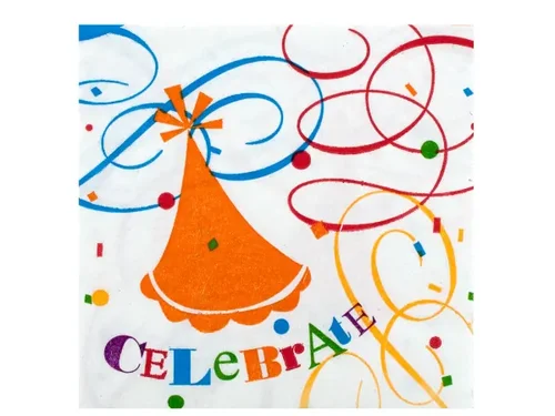 PA305 | Bulk Buys Multicolored Celebrate Napkins - 18 Pack