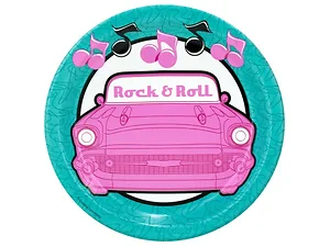 PA313 | Bulk Buys Rock and Roll 50s Themed Party Plates