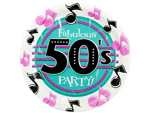 PA321 | Bulk Buys Retro 50's Rock and Roll Party Plates - 8