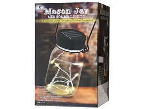 Bulk Buys Eco-Friendly Mason Jar Solar LED Light Decor