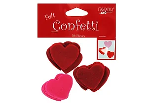 Bulk Buys Colorful Felt Hearts Confetti - 36 Count Party