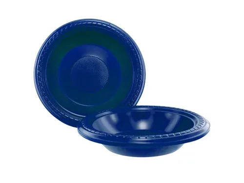 PA454 | Bulk Buys Set of 10 Blue 7-Inch Plastic Bowls for