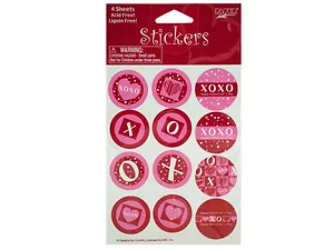PA501 | Bulk Buys Colorful Heart Round Stickers – 4