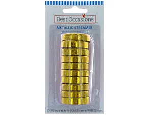 Bulk Buys Shiny Yellow Metallic Streamer for Party