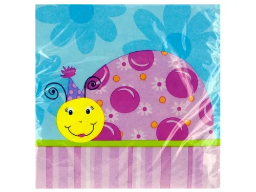 PA605 | Bulk Buys Ladybug Lunch Napkins - 18 Count, 12 7/8