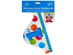 PA613 | Bulk Buys 8 Pack Blue Polka Dot Headbands for 1st