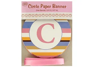 PA701 | Bulk Buys Tiny Toes Baby Shower Circle Paper Banner