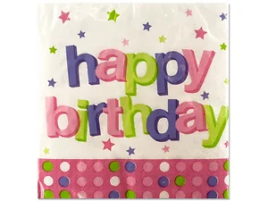 PA716 | Bulk Buys 16 Pack Pink Dots Beverage Napkins - 9.8