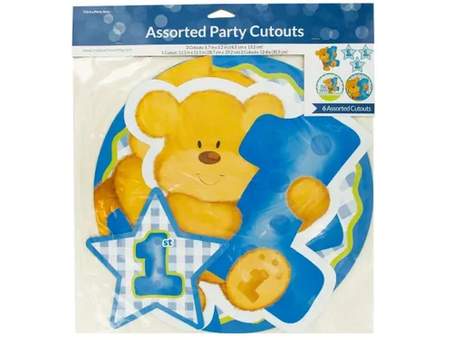 PA854 | Bulk Buys Blue Teddy Bear First Birthday Party
