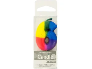 PA999 | Bulk Buys Colorful 6 Tie Dye Birthday Candle Pick