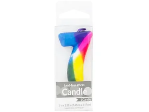 PB443 | Bulk Buys Colorful 7 Tie Dye Birthday Candle for