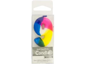 PB445 | Bulk Buys Colorful Tie Dye 9th Birthday Candle Pick