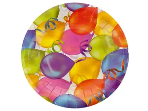 PB467 | Bulk Buys Colorful Balloon Party Plates - Set of 8
