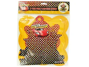 PB633 | Bulk Buys Race Car Cupcake Stand - 2 Tier for Party