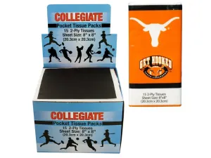 Bulk PB653 Texas Longhorns Pocket Tissues Countertop Display