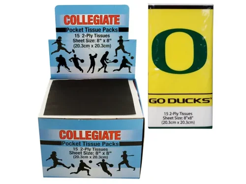 PB657 | Bulk Buys Oregon Ducks Pocket Tissue Display - 48