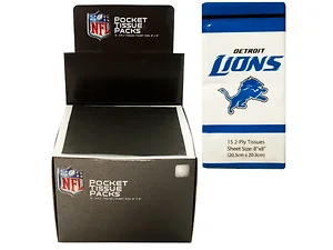 PB662 | Bulk Buys Detroit Lions Pocket Tissue Packs - 48