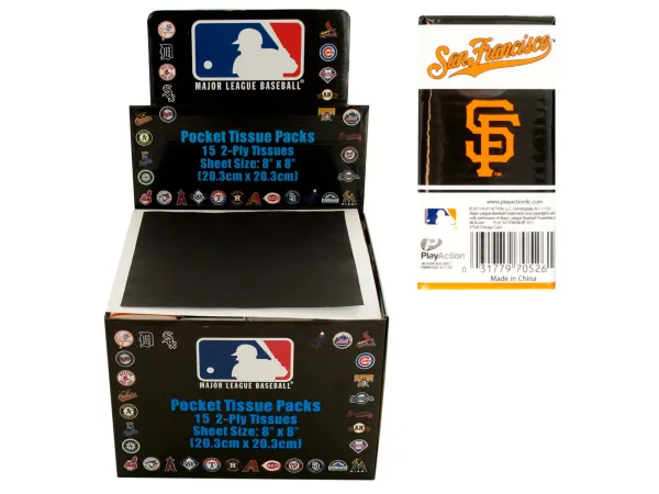 Bulk PB674 San Francisco Giants Pocket Tissues Countertop Display