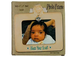 Bulk Buys Bless Your Heart Angel Photo Frame with Ceramic