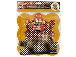PB748 | Bulk Buys Colorful Sports Car 2-Tier Cupcake Stand