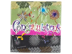 PB757 | Bulk Buys Festive Congratulations Beverage Napkins