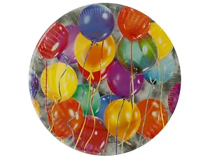 PB764 | Bulk Buys Colorful Balloon Party Dessert Plates