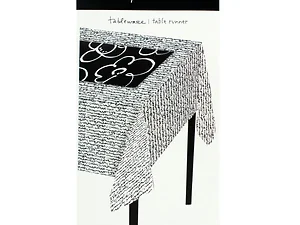 Bulk Buys Black and White Floral Table Runner for Parties