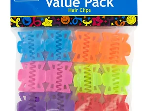 Bulk Buys Assorted Colorful Hair Clips for Parties - 24 Pack