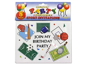 Carnival Party Favors Sports Birthday Party Invitations - 8