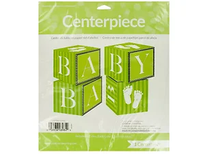 PC206 | Bulk Buys Charming Green Baby Blocks Centerpiece