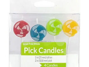 PB969 | Bulk Buys Colorful Lollipop-Shaped Birthday Candles